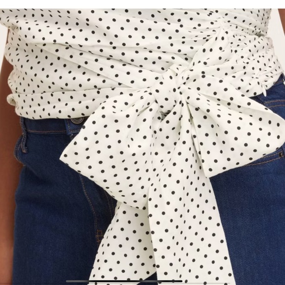 Kate Spade, Target top black cream polka dot with tie bow, new with tags, XXL - Picture 5 of 13
